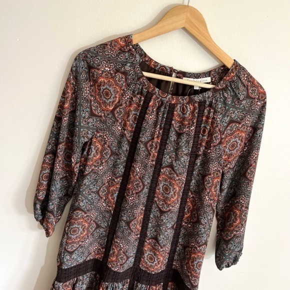 ⭐️⭐️Daniel Rainn Boho Drop Waist Crochet Accent Dress, NWT, Size Medium, - Picture 5 of 16